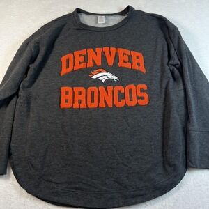 Denver Broncos Pajama Shirt Womens XL Gray NFL Football Team Apparel Sleepwear